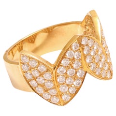18 kt. Yellow Gold Crown Ring Royal Crown Shape With  1.40 ct. Diamonds