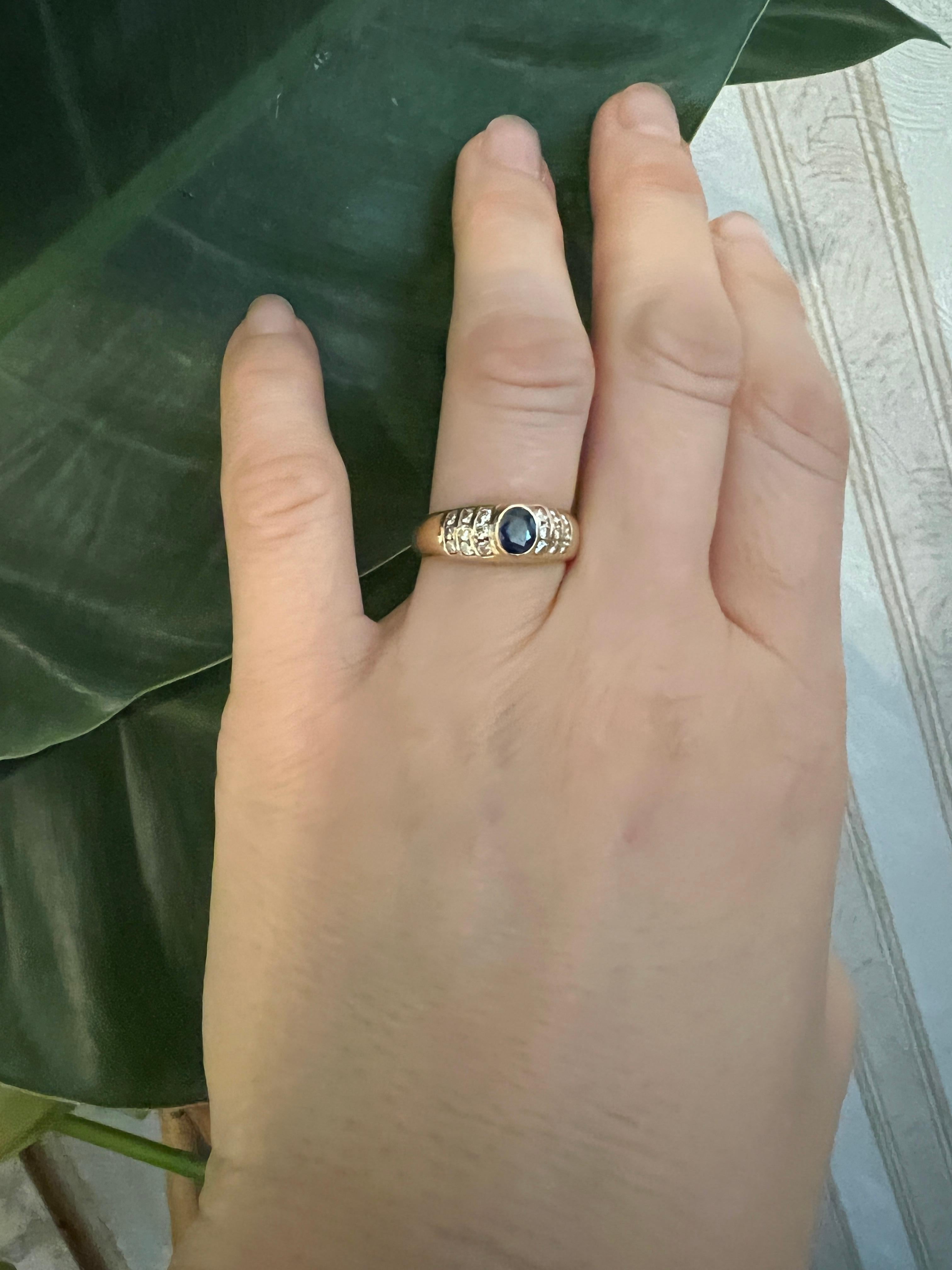 18 Kt. Ring aus Gelbgold mit 0,50 Karat Saphir und Diamanten 5