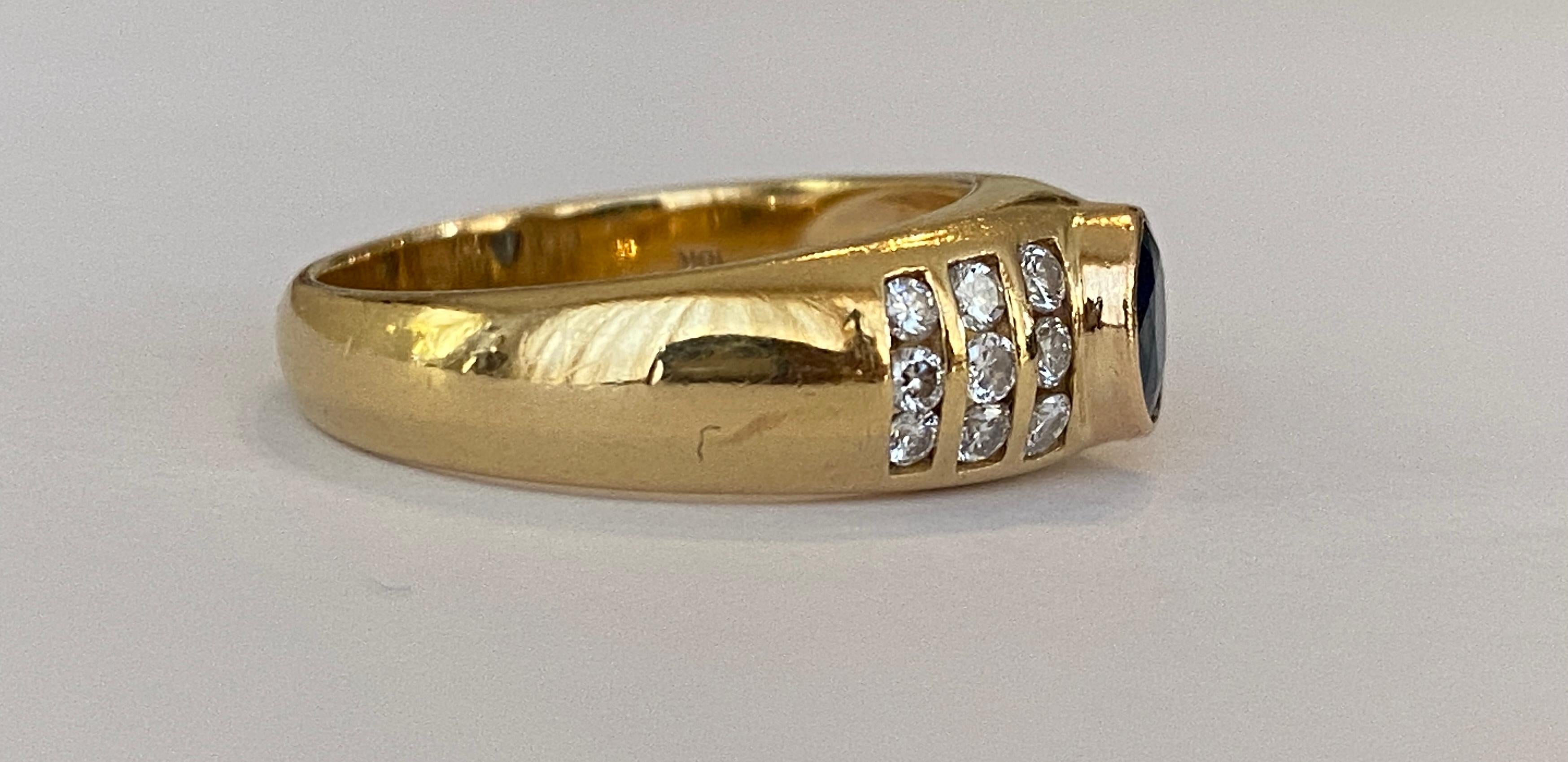 18 Kt. Ring aus Gelbgold mit 0,50 Karat Saphir und Diamanten 1