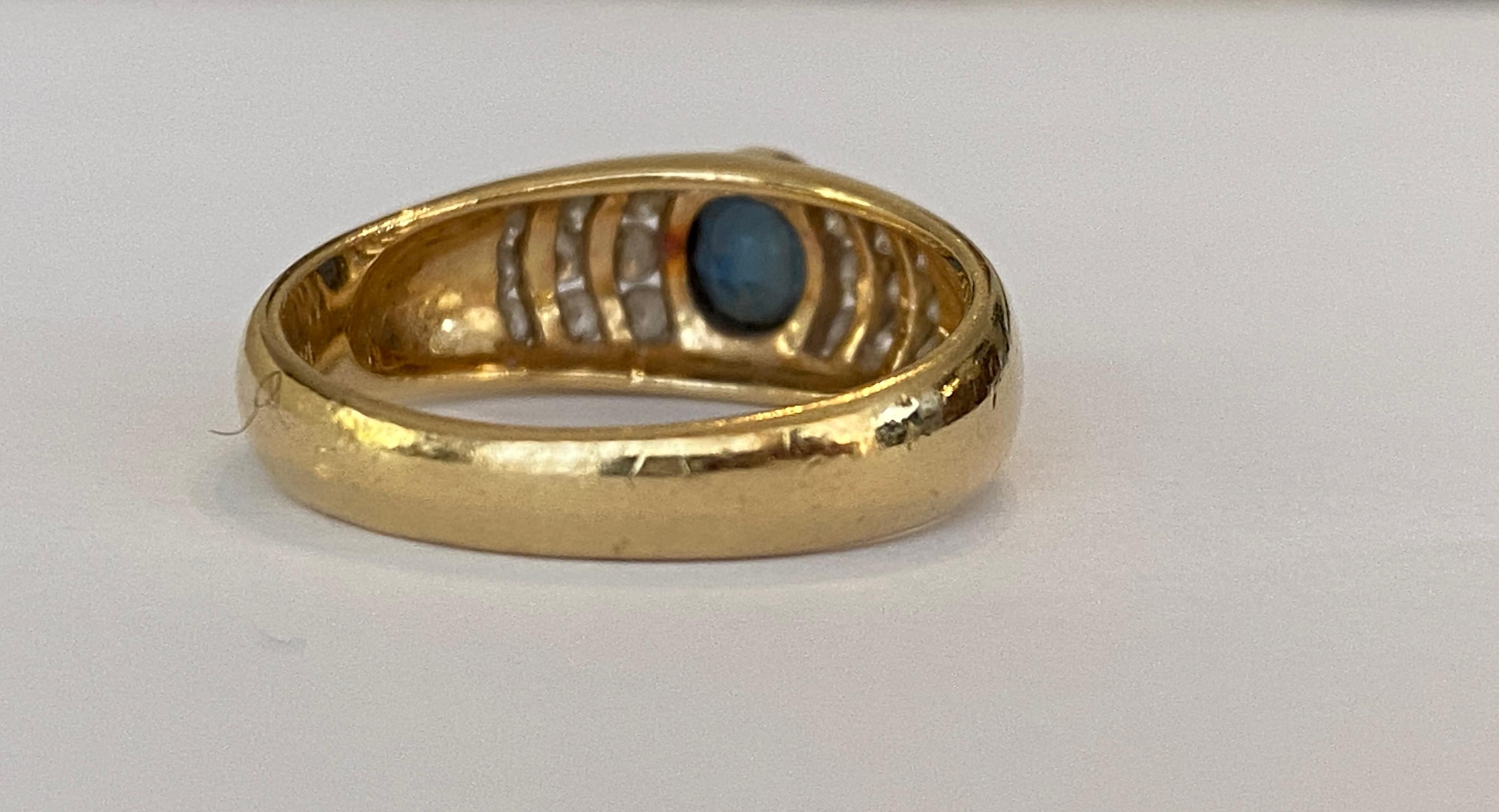 18 Kt. Ring aus Gelbgold mit 0,50 Karat Saphir und Diamanten 3