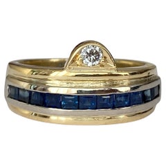 18 Kt. Ring aus Gelbgold mit 0.70 Karat Saphir und Diamanten