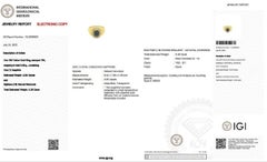 18 kt. Yellow Gold Ring with 2.30 total ct Sapphire & Natural Diamonds IGI Cert