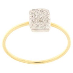 18 Kt Yellow Gold Ring with Diamond Pavé