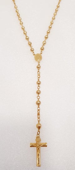 18kt Yellow Gold Rosary Necklace