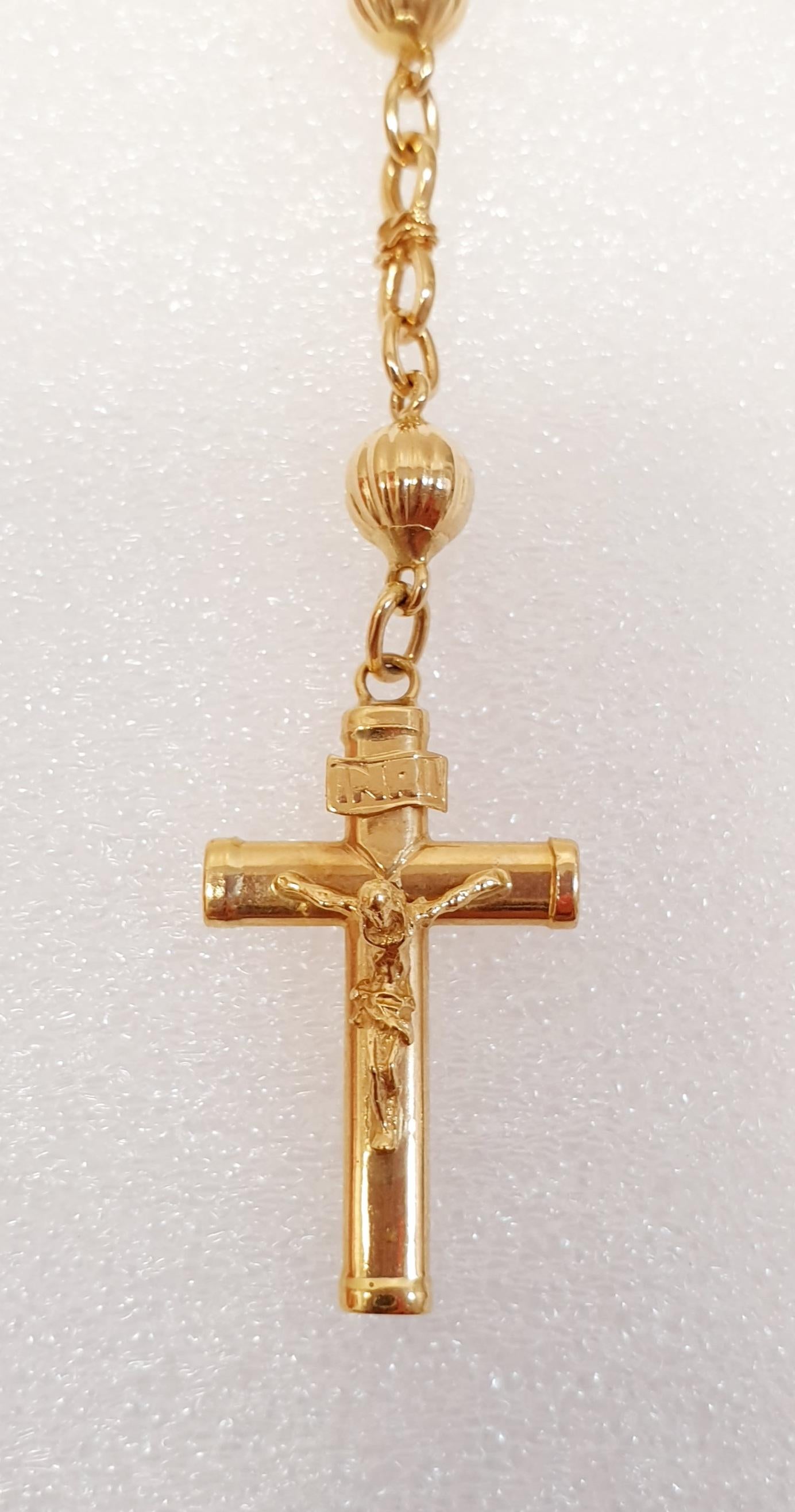 18kt Yellow Gold Rosary Necklace In New Condition In Bilbao, ES