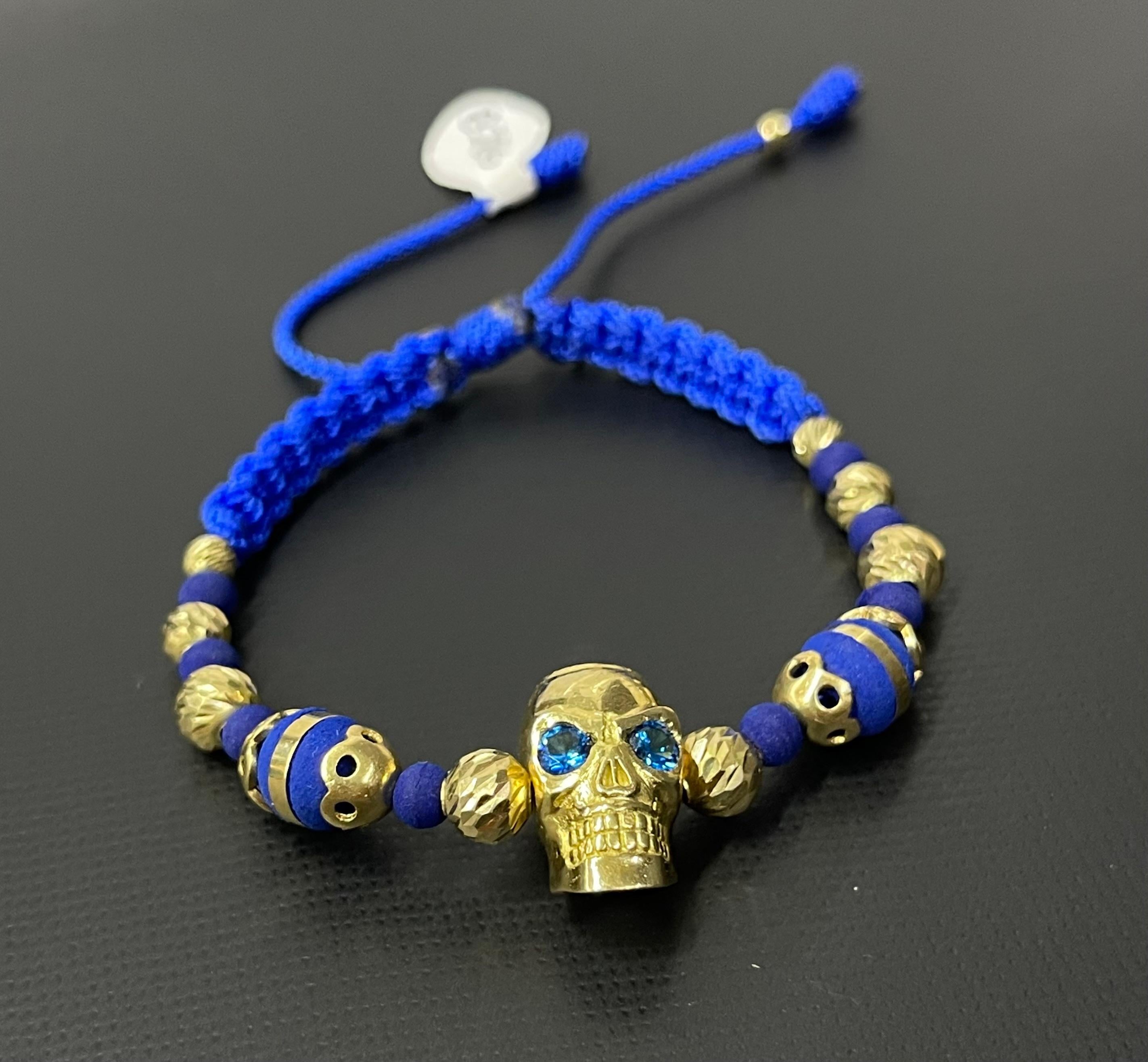 Bracciale con teschio in oro giallo 18 Kt In condizioni Nuovo in vendita a Los Angeles, CA