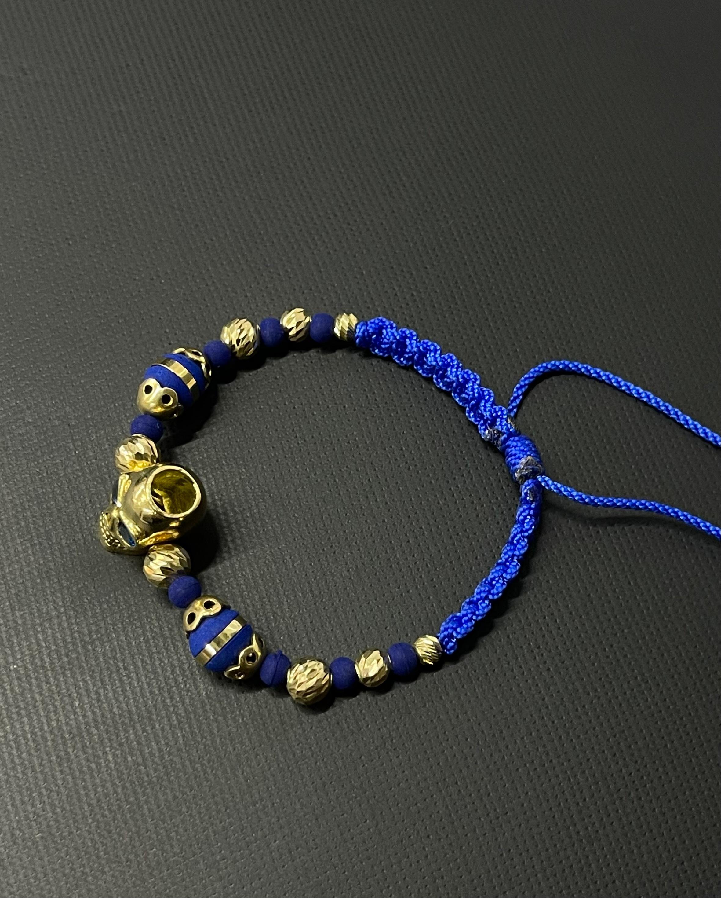 Bracciale con teschio in oro giallo 18 Kt in vendita 1