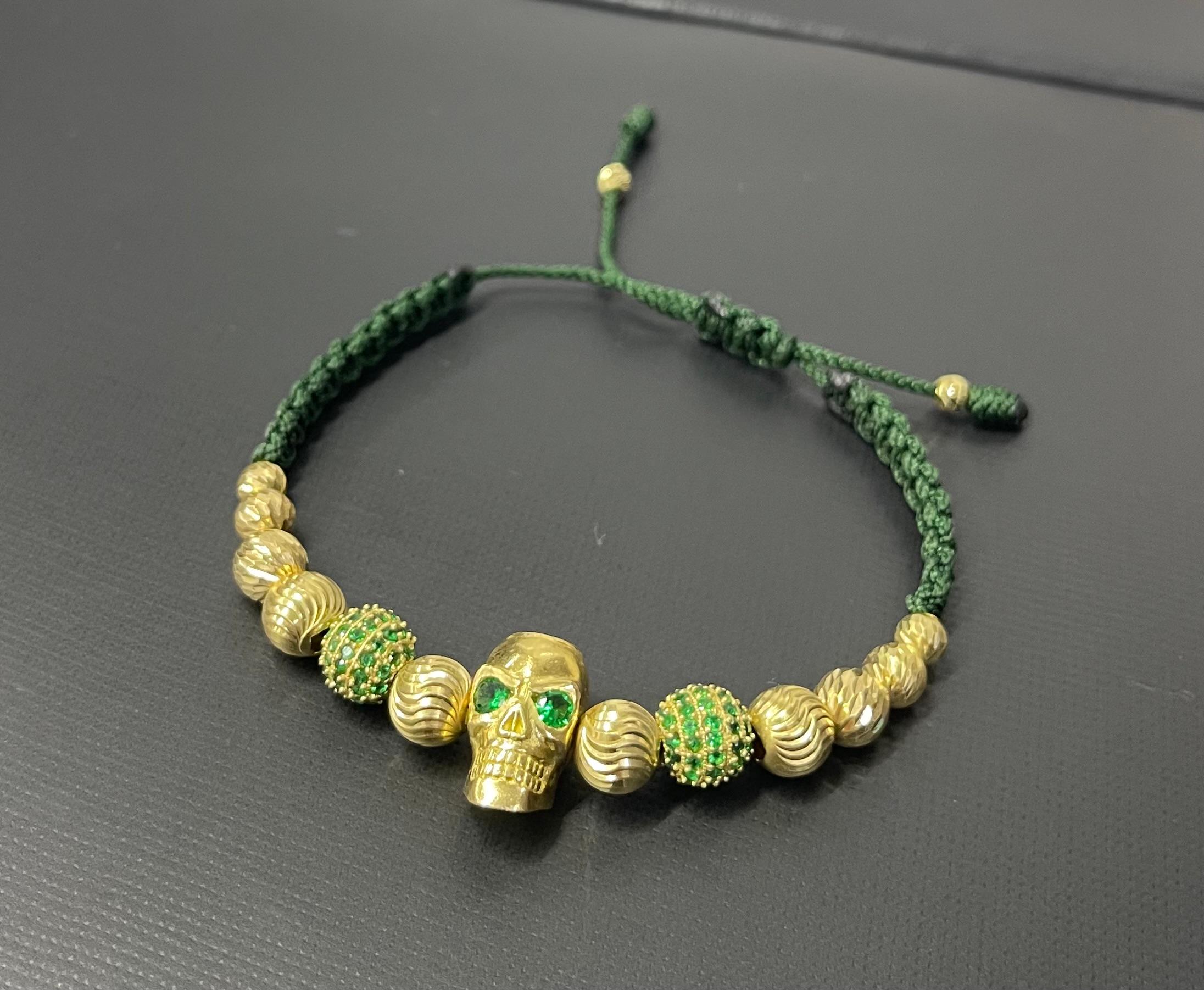 Bracelet crâne Swarovski en or jaune 18 carats Neuf - En vente à Los Angeles, CA