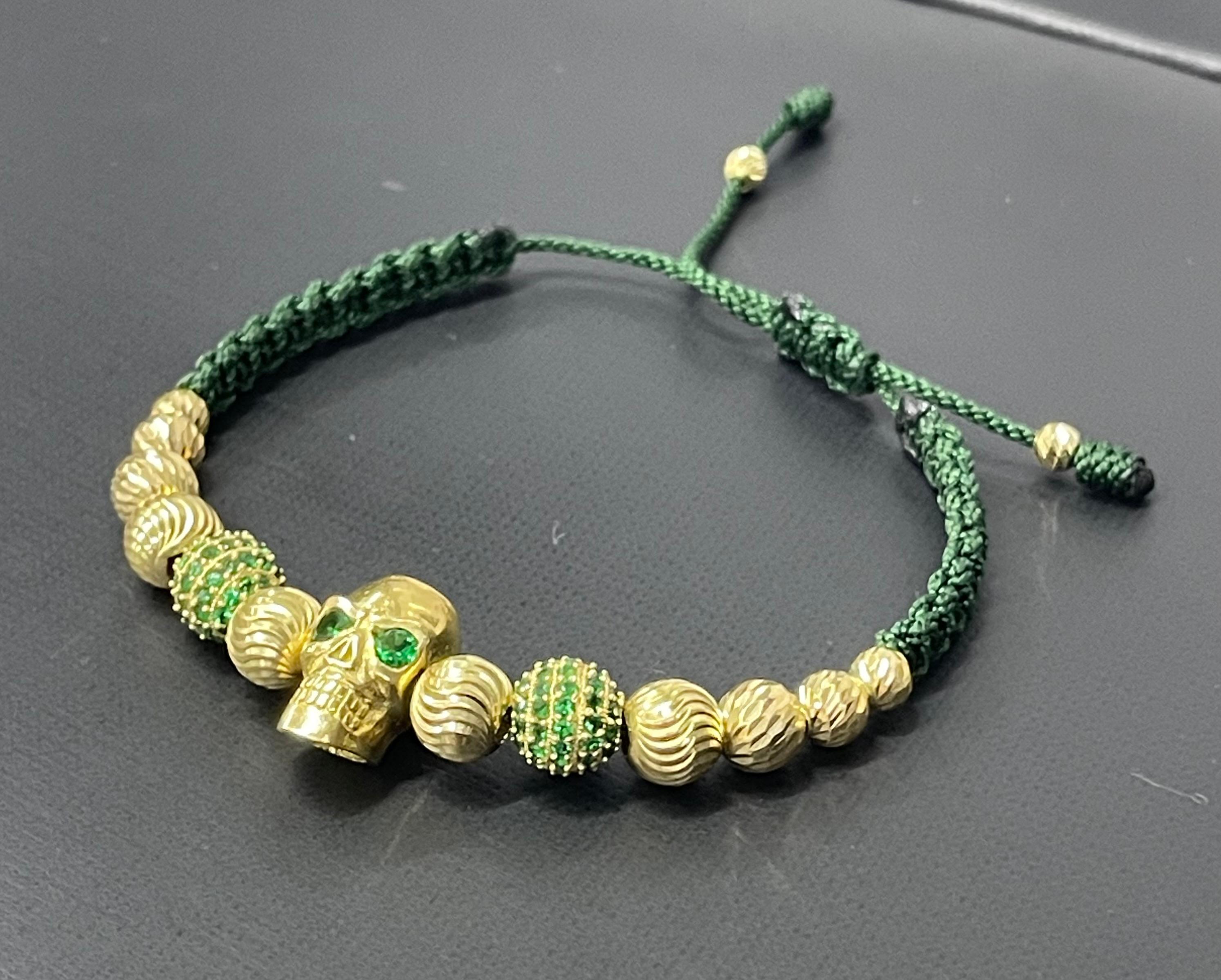 Bracelet crâne Swarovski en or jaune 18 carats Unisexe en vente