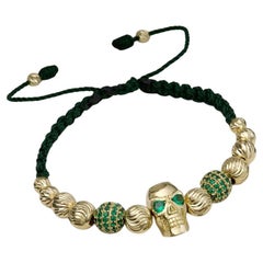 18 Kt Yellow Gold Swarovski Skull Bracelet