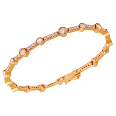 18 kt. Yellow Gold Tennis Bracelet With 3.19 ct. Diamonds 