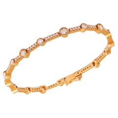 18 kt. Bracciale Tennis in oro giallo con 3,19 ct. Diamanti