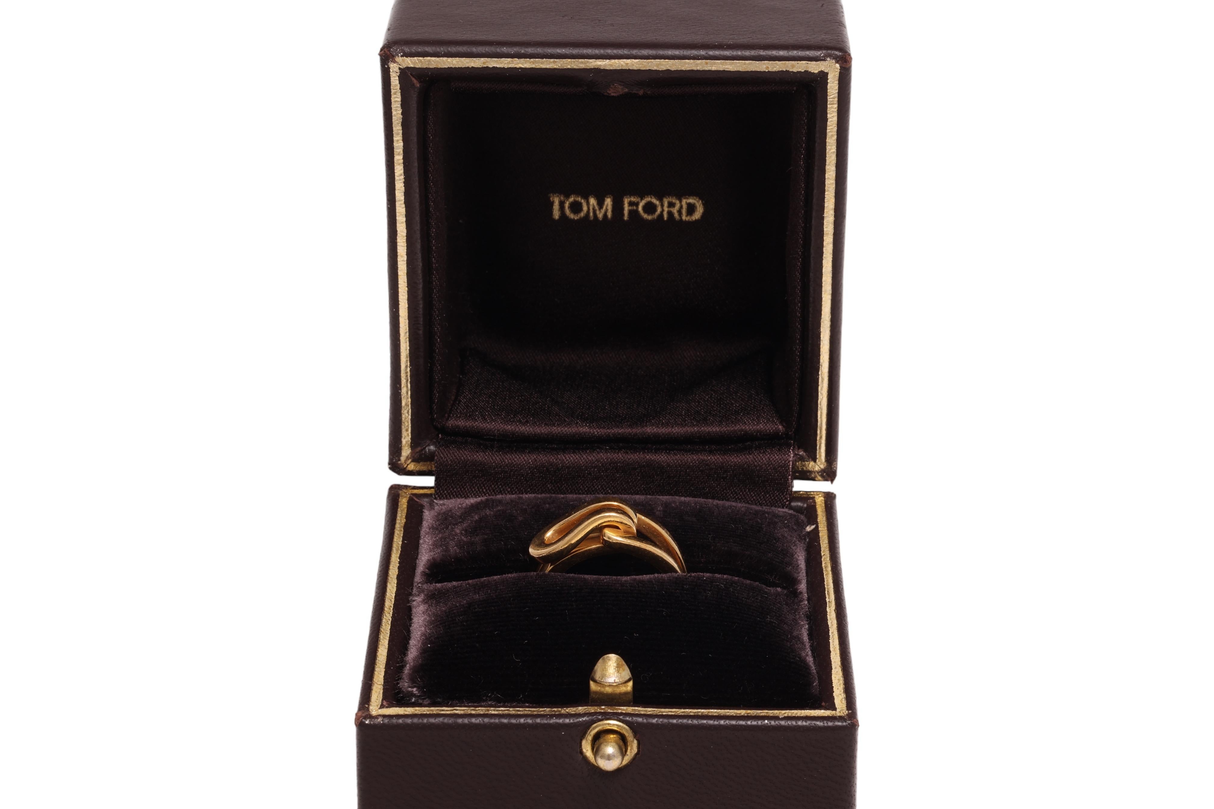 18 kt. Yellow Gold Tom Ford Interlocked Ring, with box For Sale 1