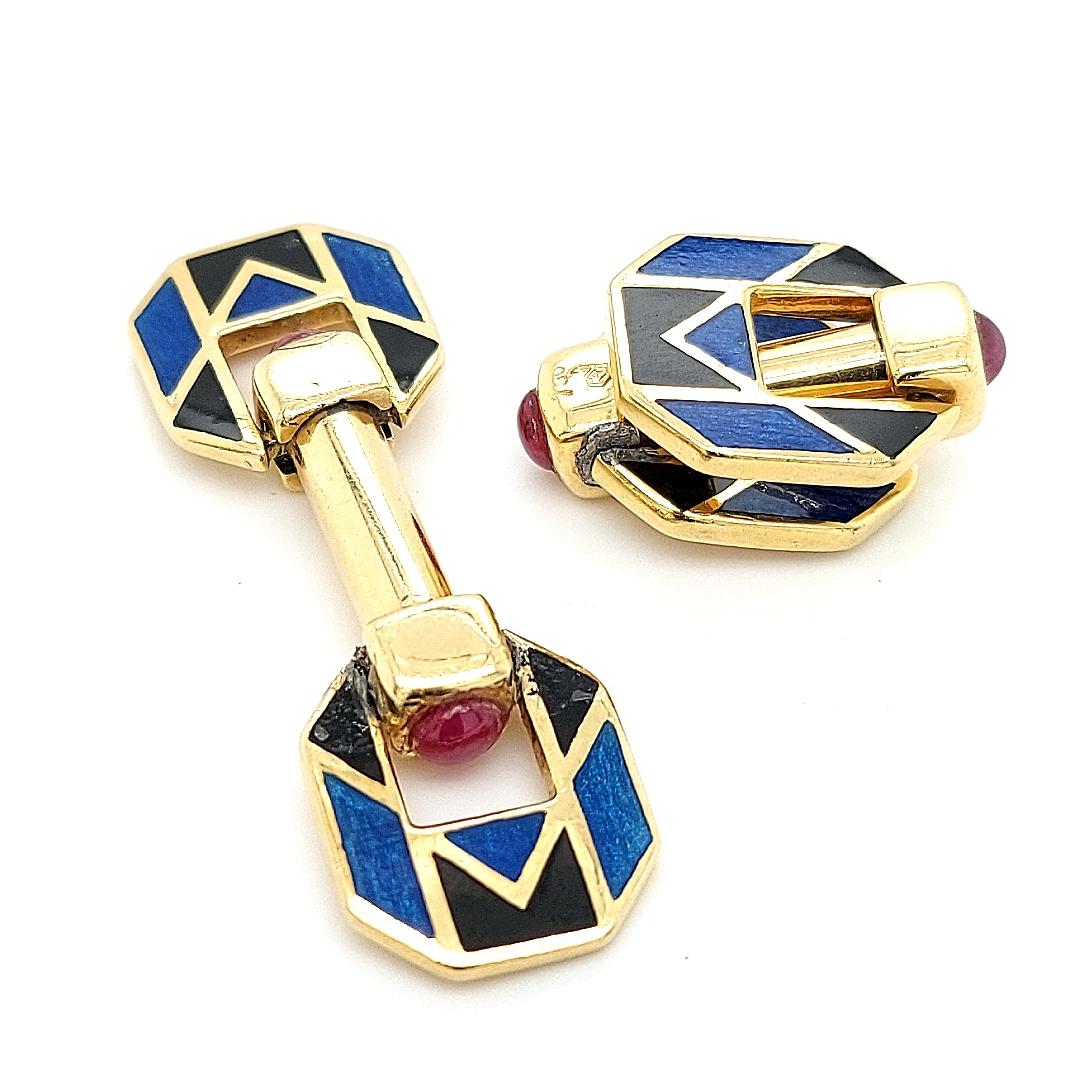 enamel ruby cufflinks