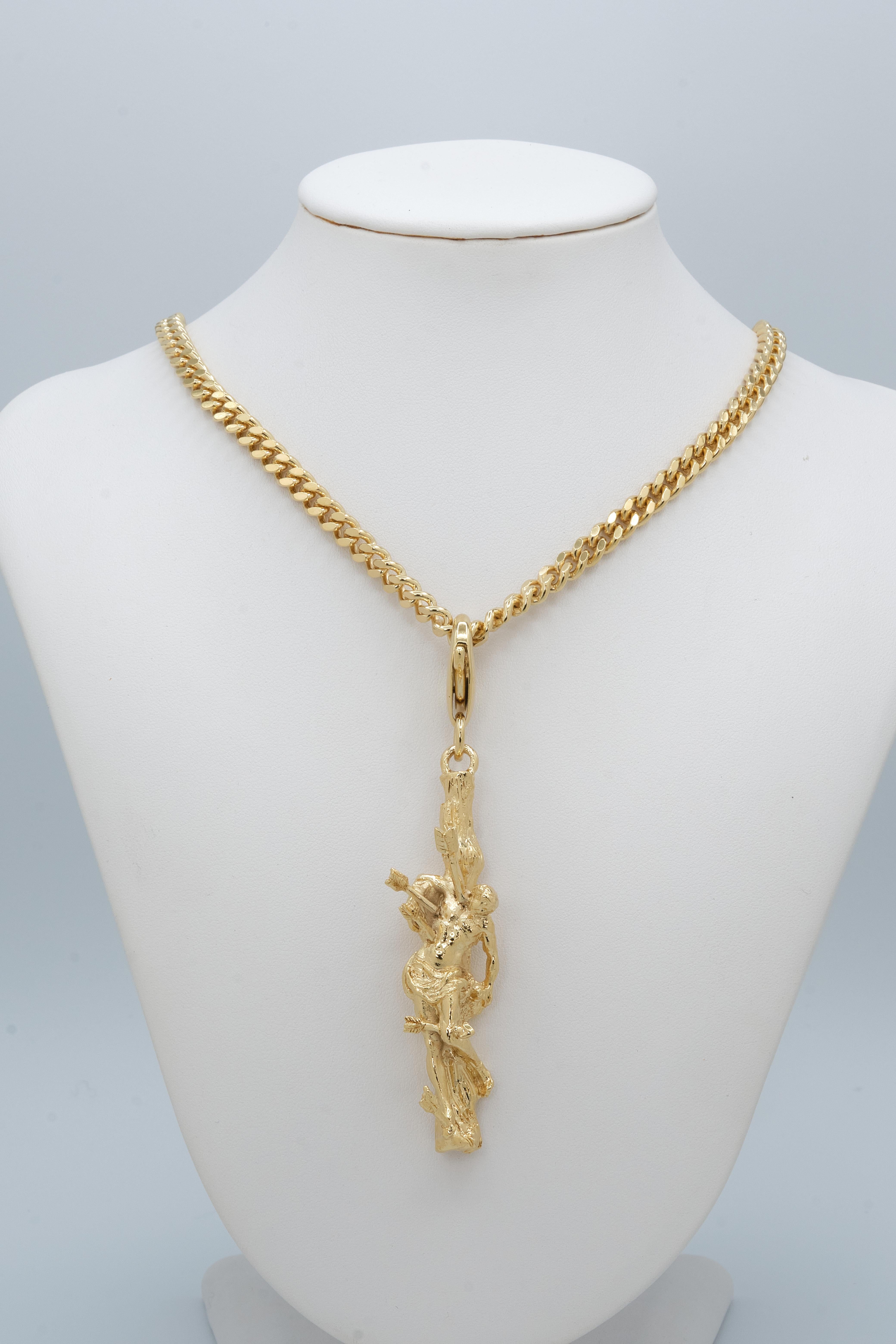 st sebastian necklace gold