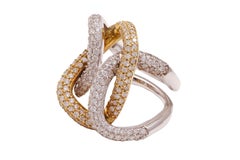18 kt. Gelb- und Weißgoldring mit 4,67 ct. Diamanten