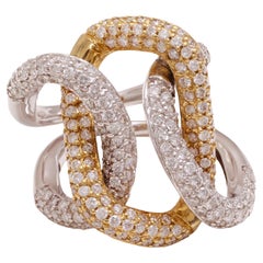 18 kt. Yellow & White Gold Ring With 4.67 ct. Diamonds