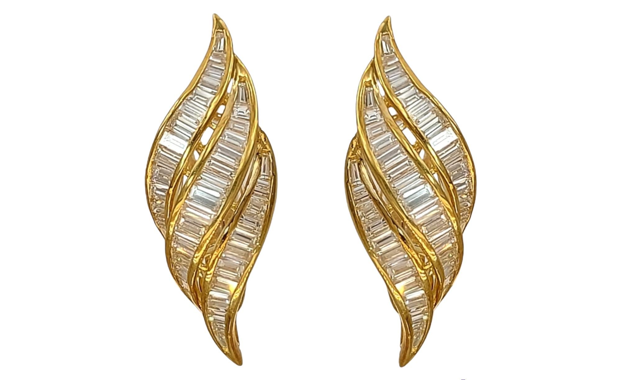 18ktYellow Gold Earrings, Diamonds&Yellow Sapphire Invisible Estate Sultan Oman For Sale 2