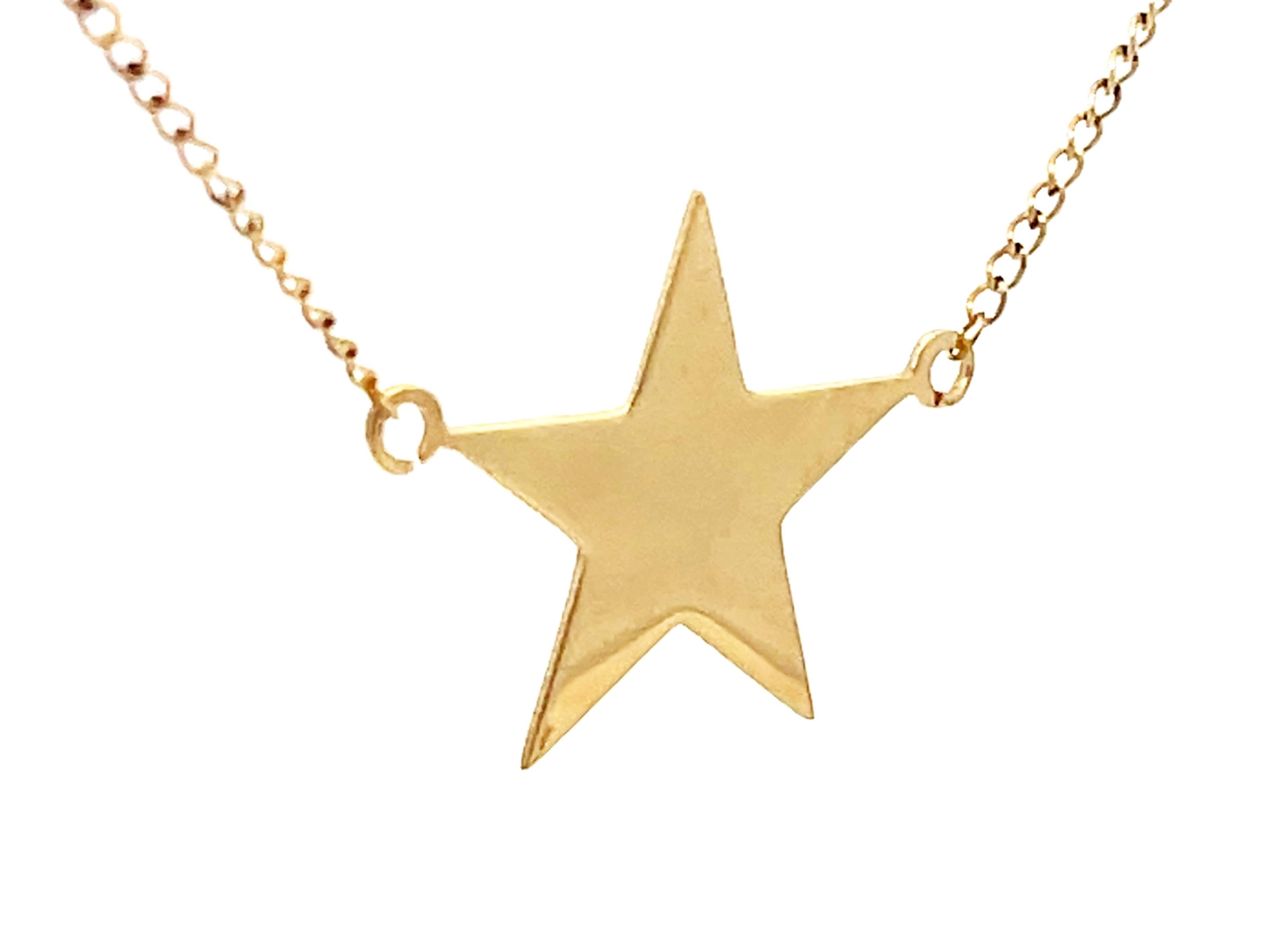 Star-Halskette aus 14 Karat Gelbgold (Moderne) im Angebot