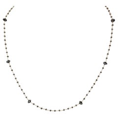 18" Natural Black Diamond (8.00 Carat) Necklace in 14 Karat Yellow Gold 18" Natural Black Diamond (8.00 Carat) Necklace in 14 Karat Yellow Gold