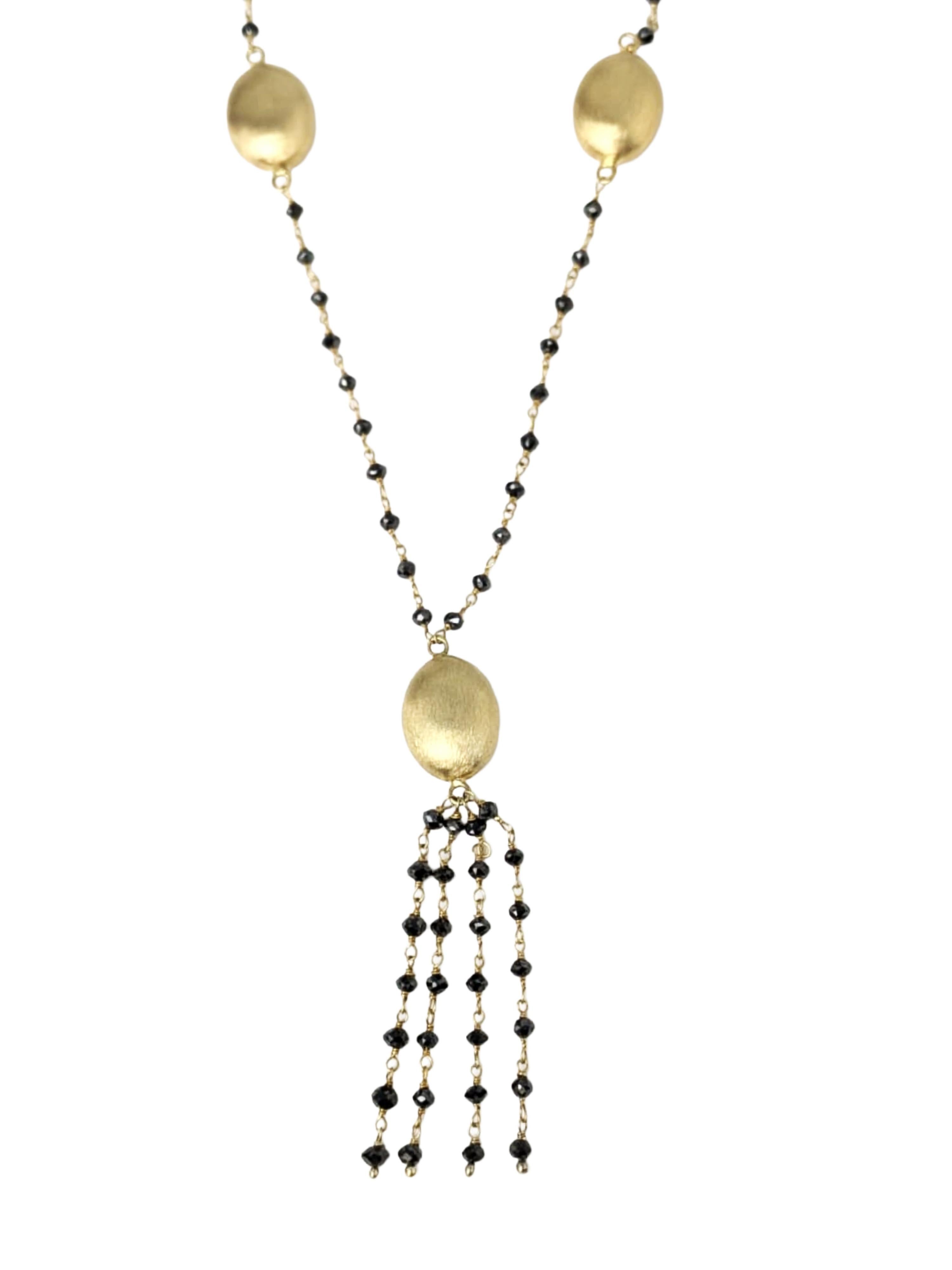Collana con nappe di diamanti neri naturali (7,49 carati) da 18 pollici in oro giallo 14K In condizioni Nuovo in vendita a New York, NY