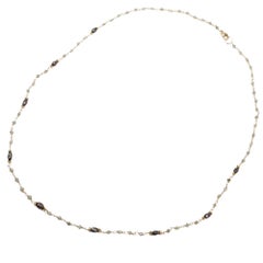 Collier Vintage 18" diamant naturel brun et gris (7.00ct) en or 14KY