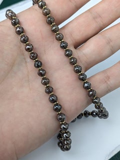 18" Natural Brown Diamond (145.00ct) Necklace in 14K Yellow Gold