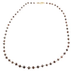 Vintage 18" Natural Brown Diamond(30.00ct) Necklace in 14K Yellow Gold