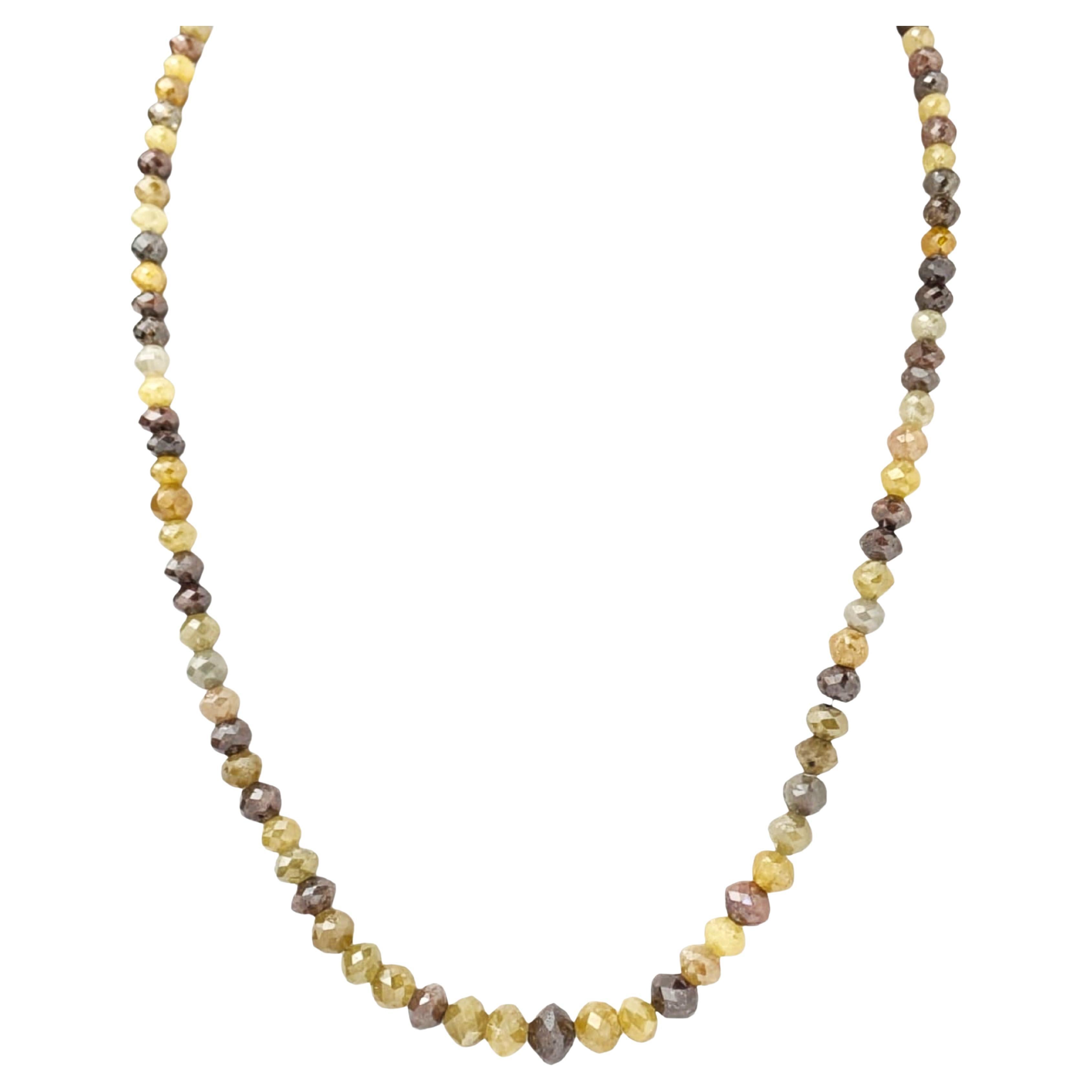 Collana da 18" con diamanti naturali multicolore (92,00ct) in oro giallo 14K