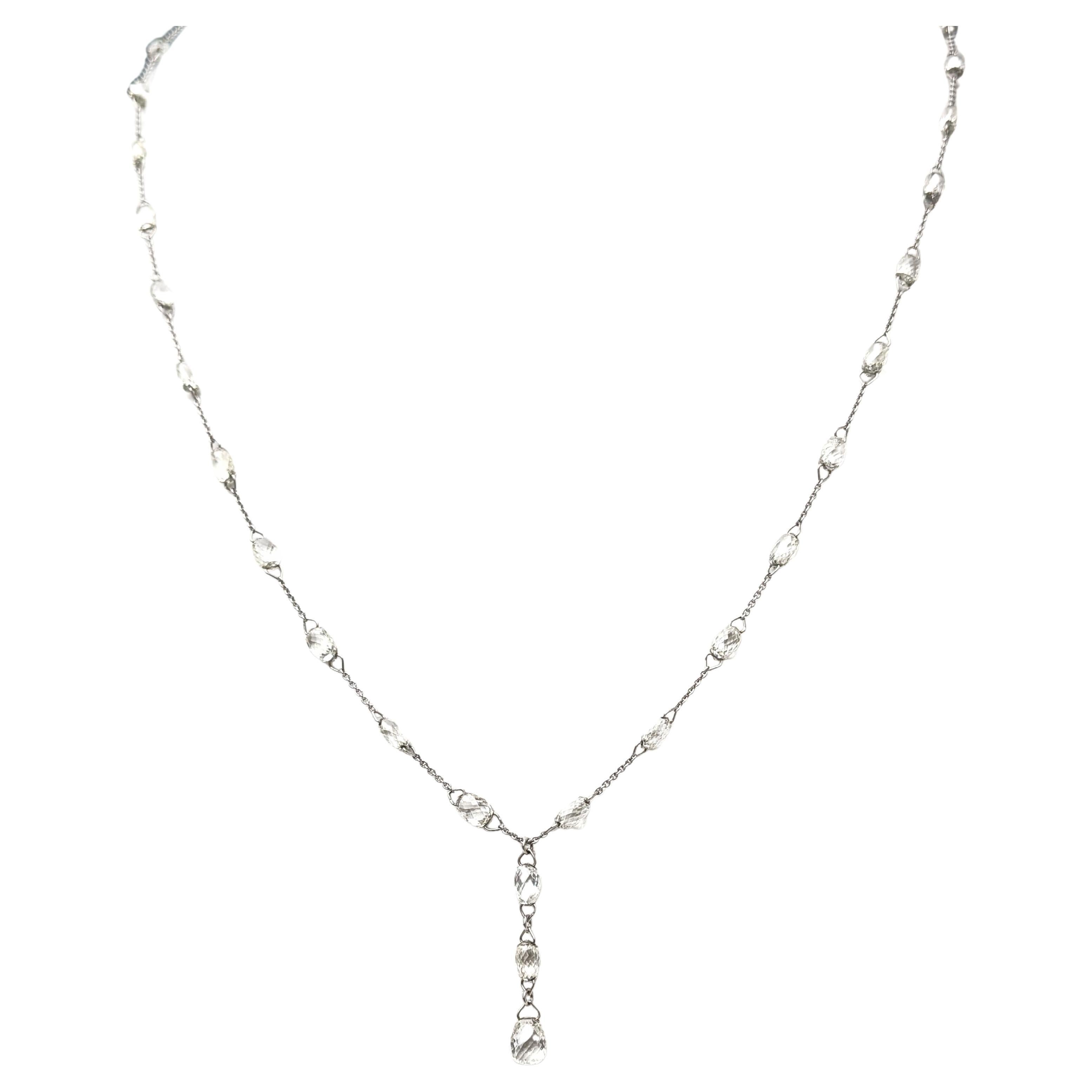 18" Natürlicher weißer Diamant (10.00ct) Tropfenhalskette in 18K Weißgold