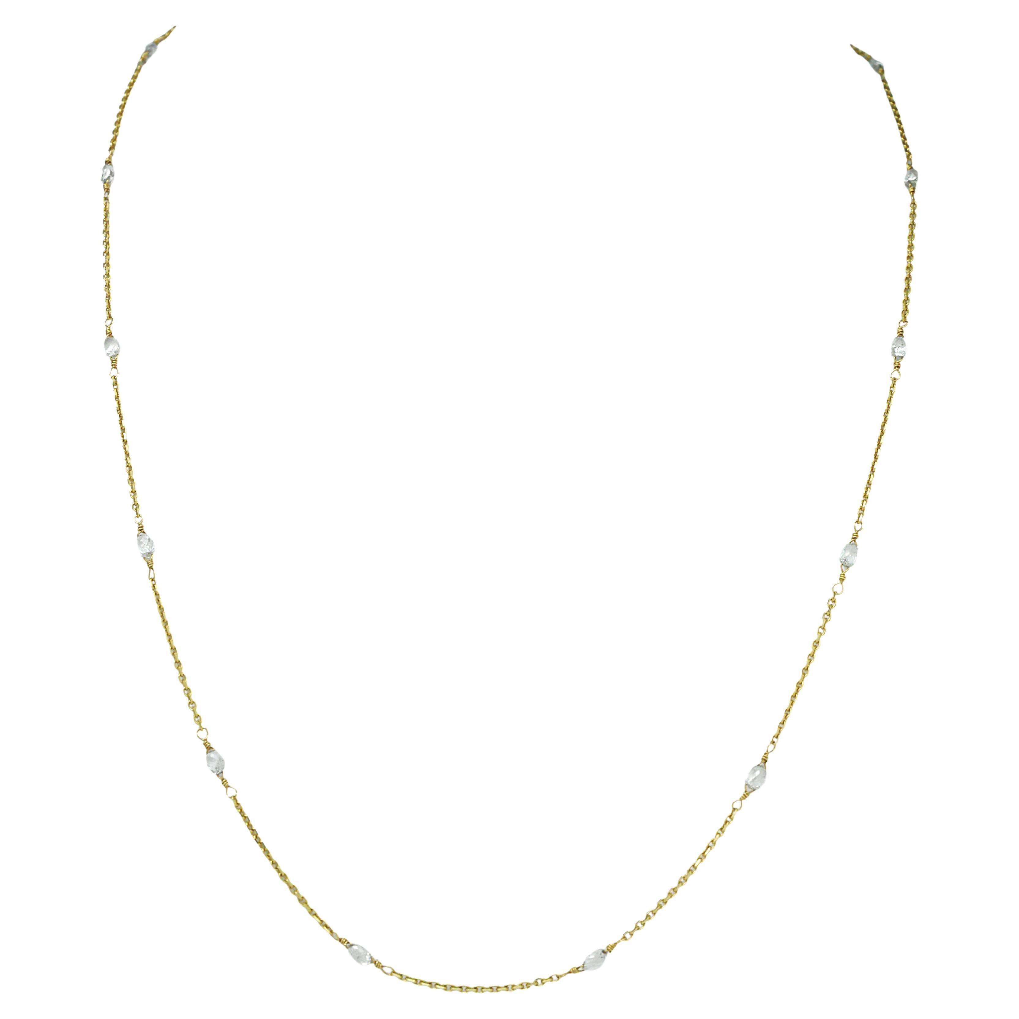 Collana da 18" con diamante bianco naturale (1,63ct) in oro giallo 18K