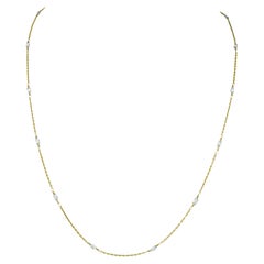 18" Natural White Diamond(1.63ct) Necklace in 18K Yellow Gold