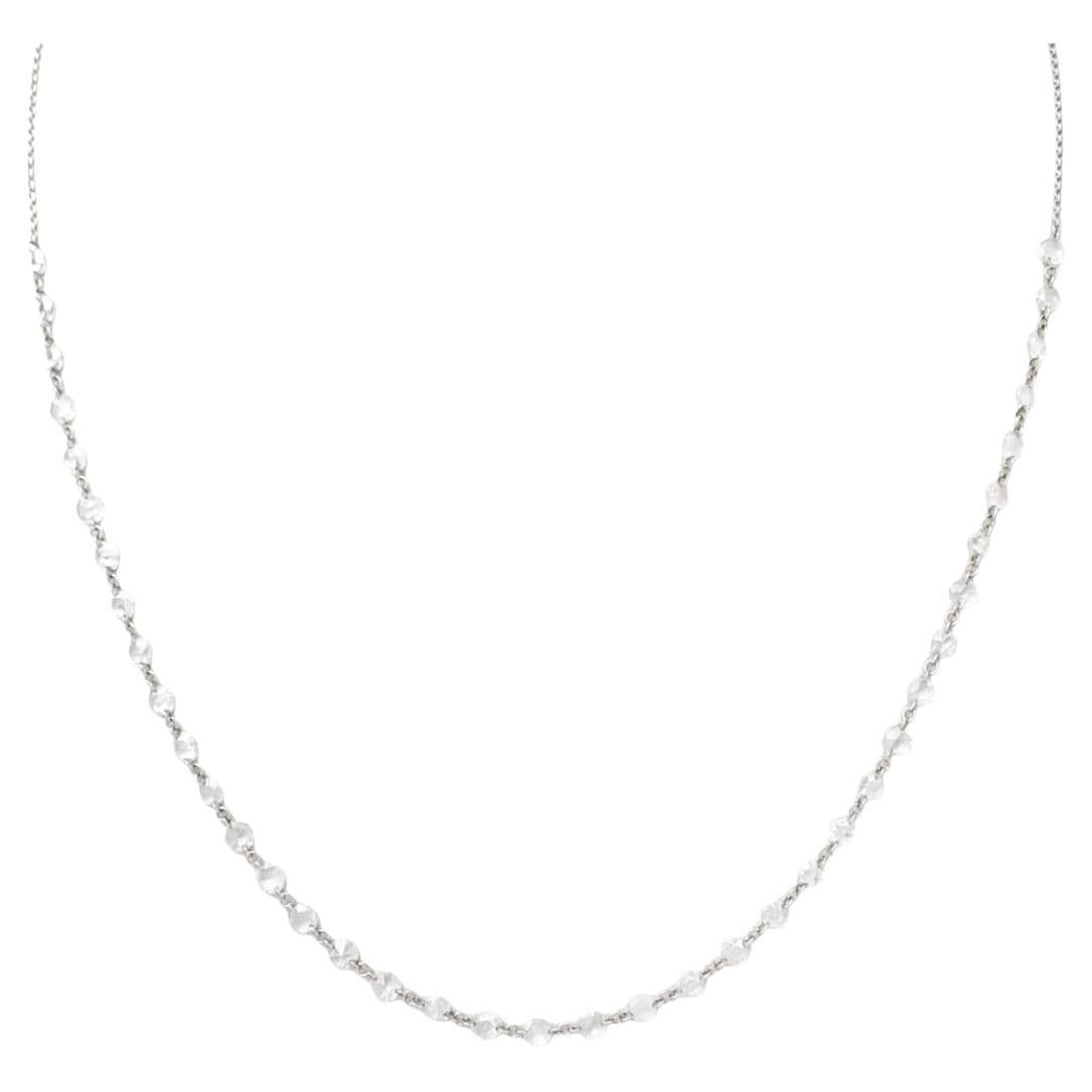 Collier 18" en or blanc 18 carats et diamant blanc naturel (3,80 carats)
