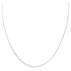 18" Natural White Diamond(3.80 carat) Necklace in 18 Karat White Gold