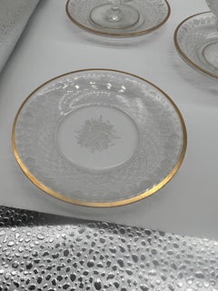 18 Pc, Antique Foliate & Gilt Acid Etched Champagne Coupe & Under plate Set