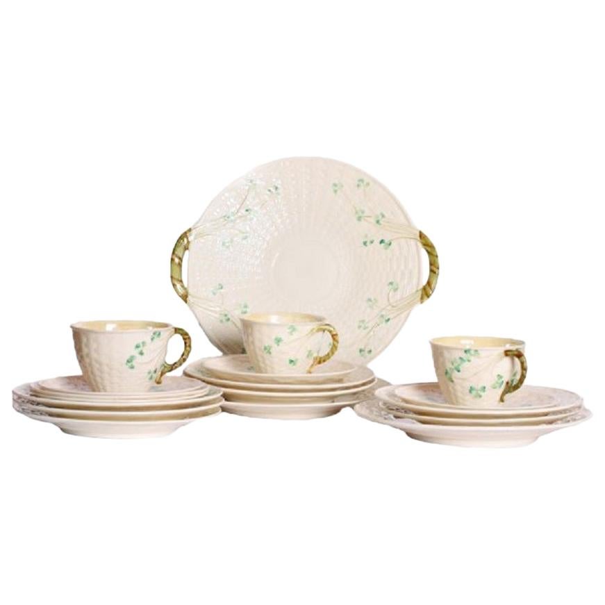 18 Piece Irish Belleek China, 20th Century For Sale