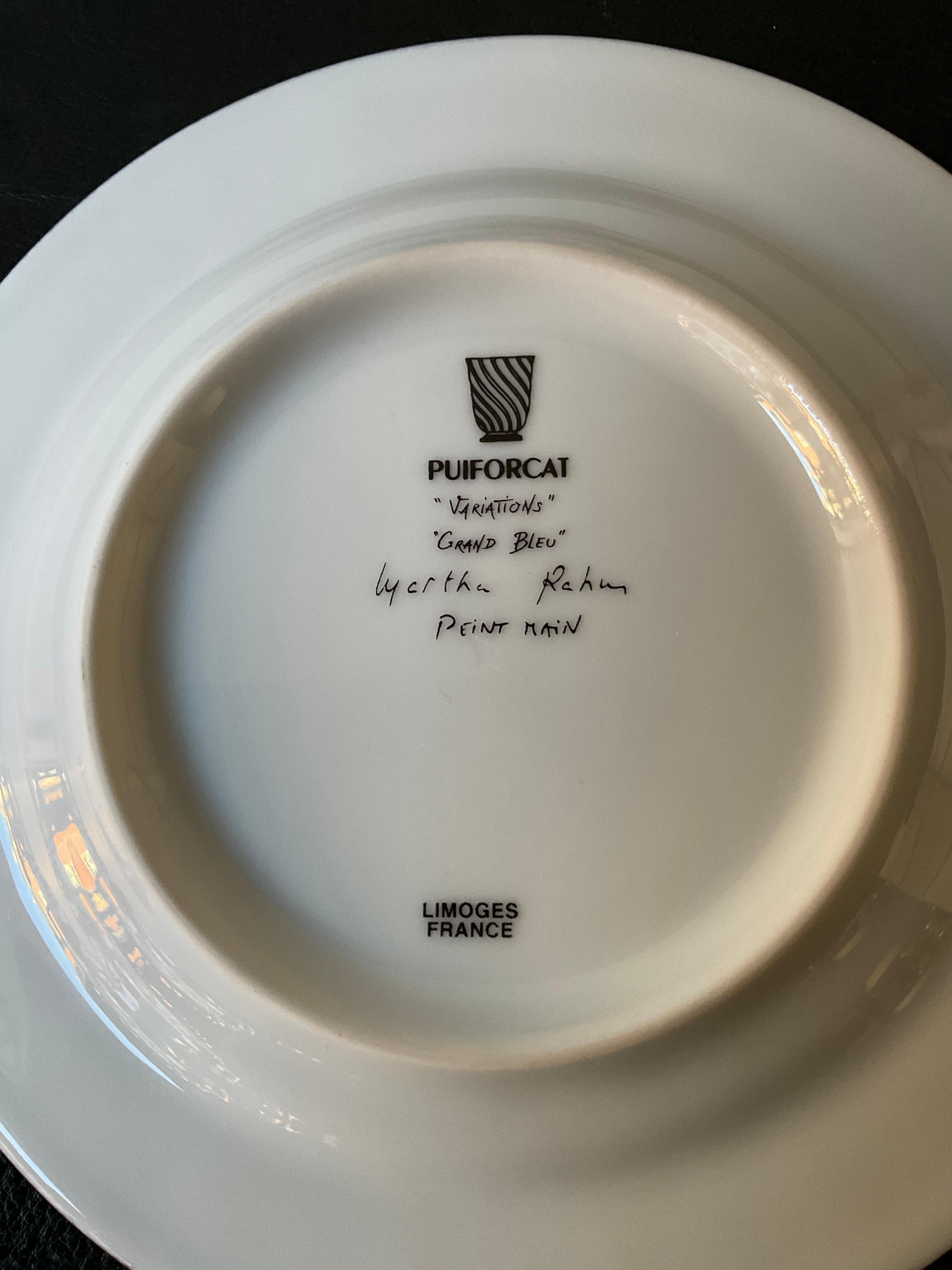 18 Pieces Of Variations Grand Bleu Puiforcat Dishes 2