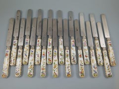 18 Porcelain, Sterling Silver and Steel Knives