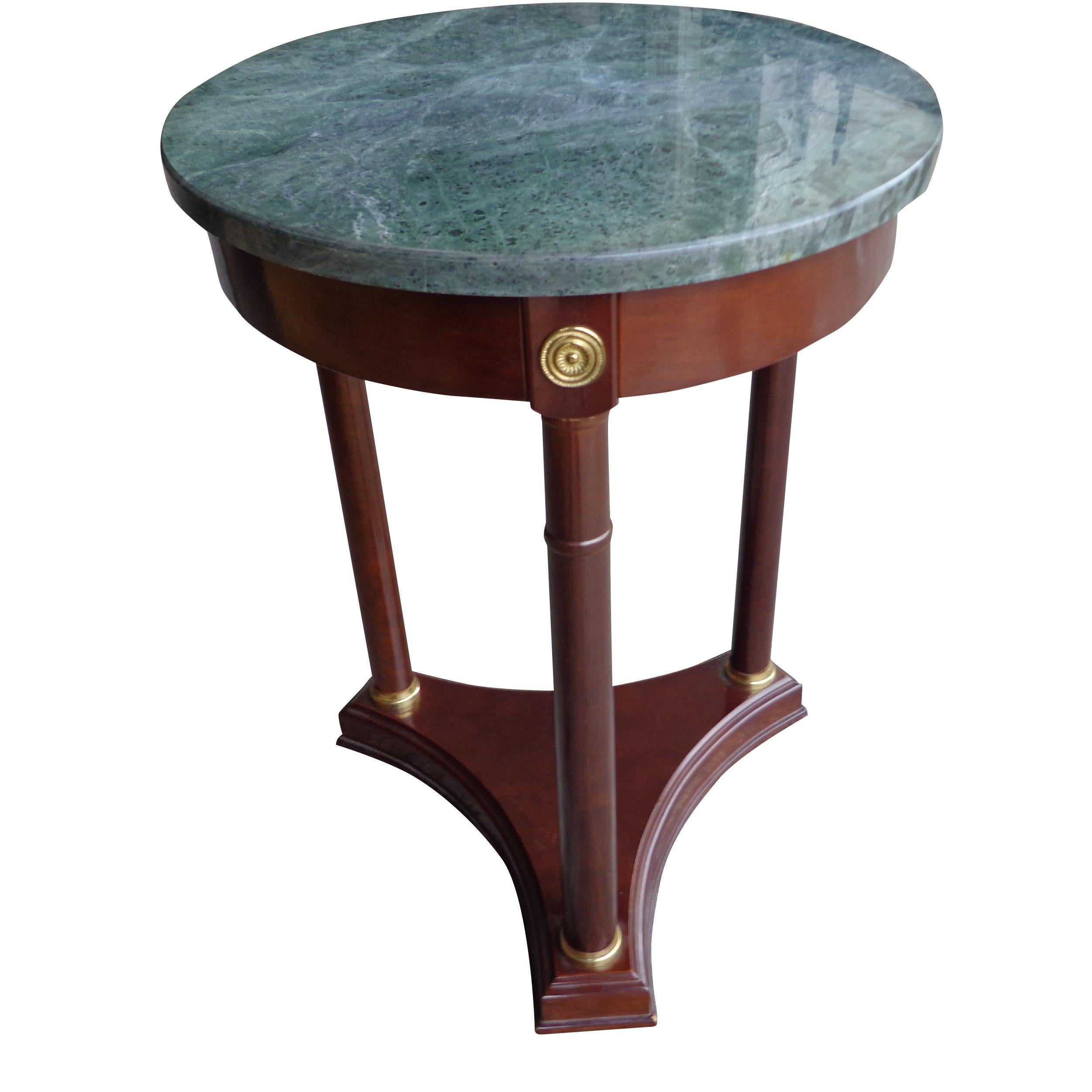 Regency Revival Regency Style Marble Pedestal Side Table For Sale