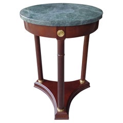 Retro Regency Style Marble Pedestal Side Table