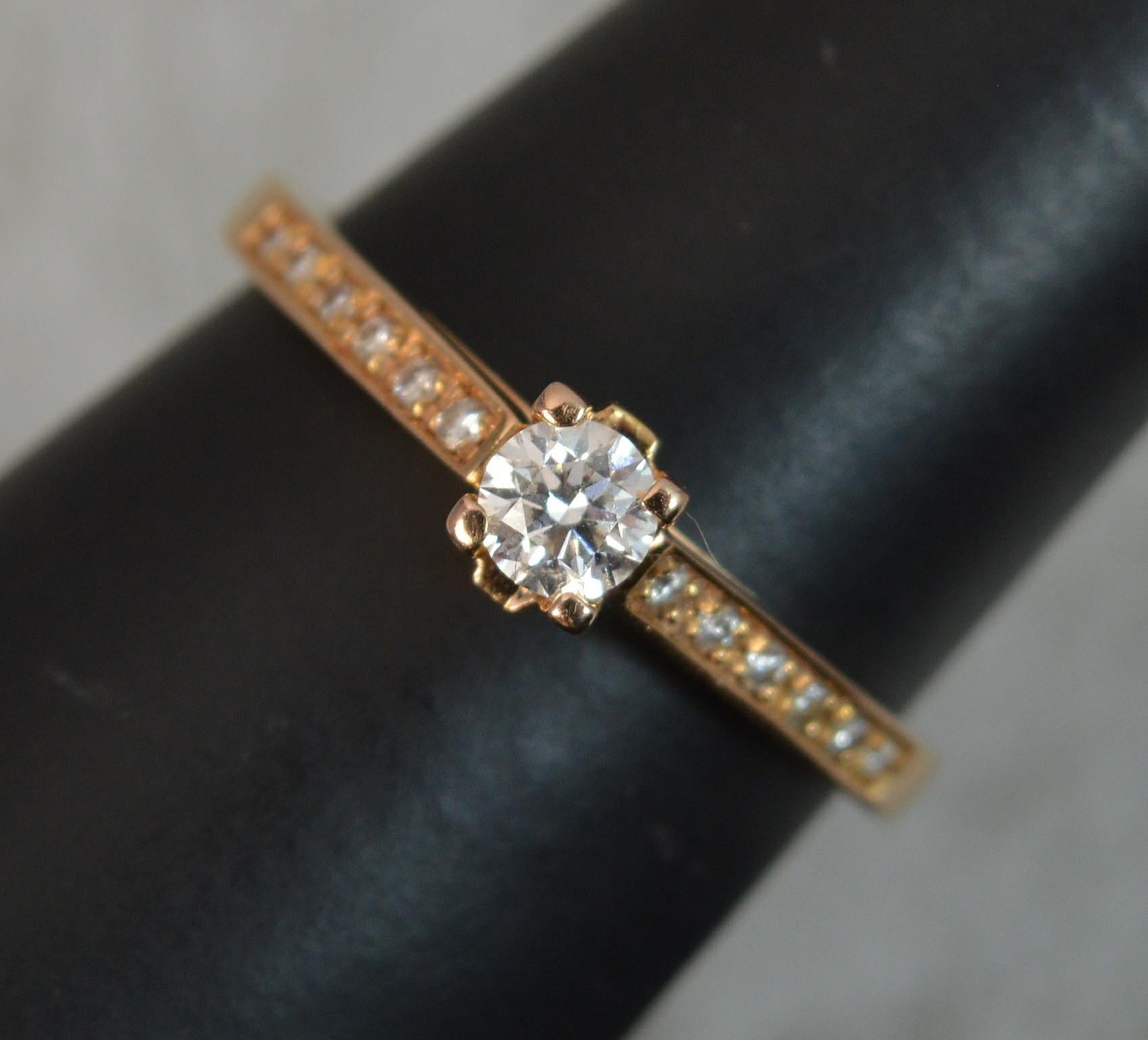 18 Rose Carat Gold and VVS 0.4 Carat Diamond Engagement Ring 2