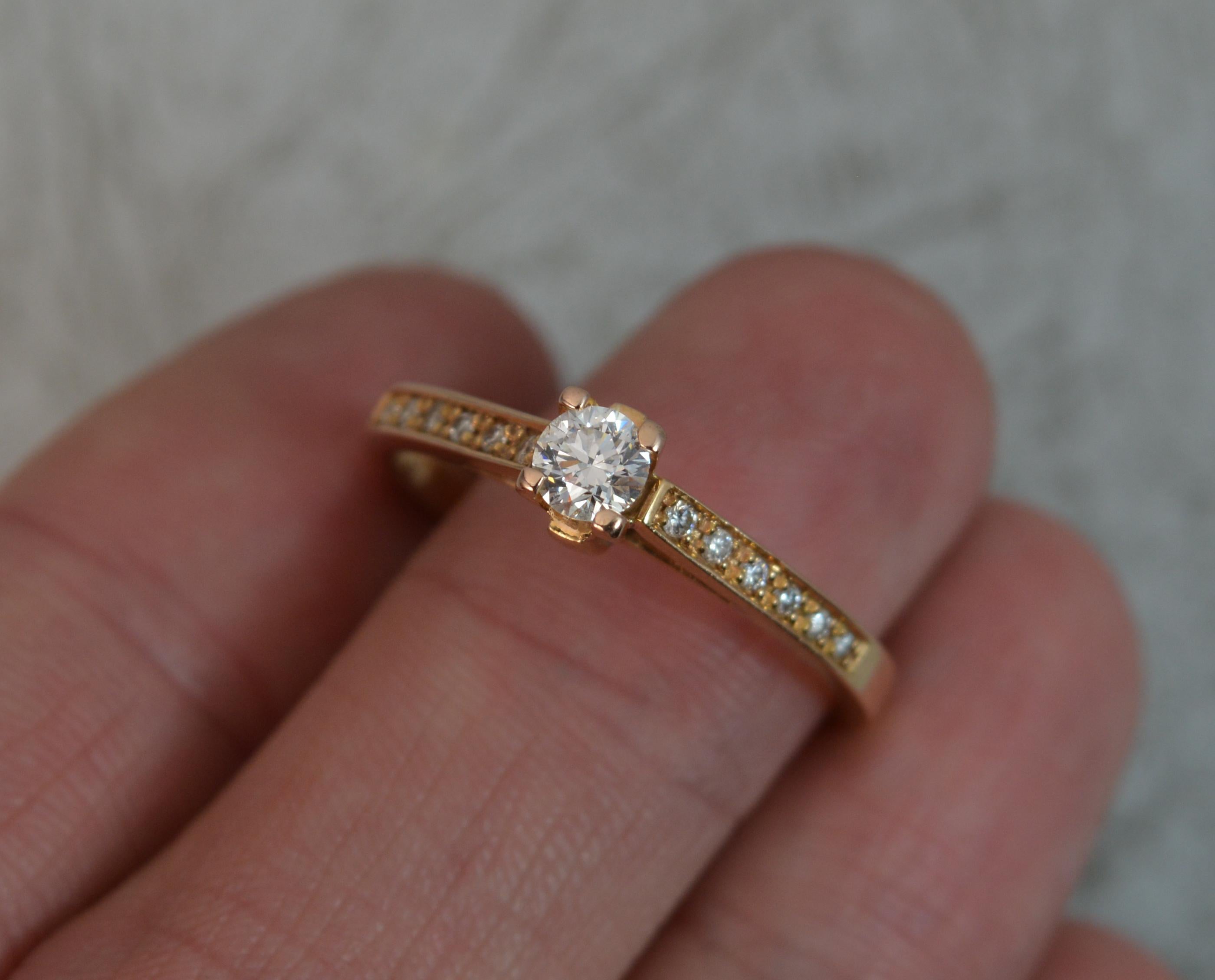 Contemporary 18 Rose Carat Gold and VVS 0.4 Carat Diamond Engagement Ring