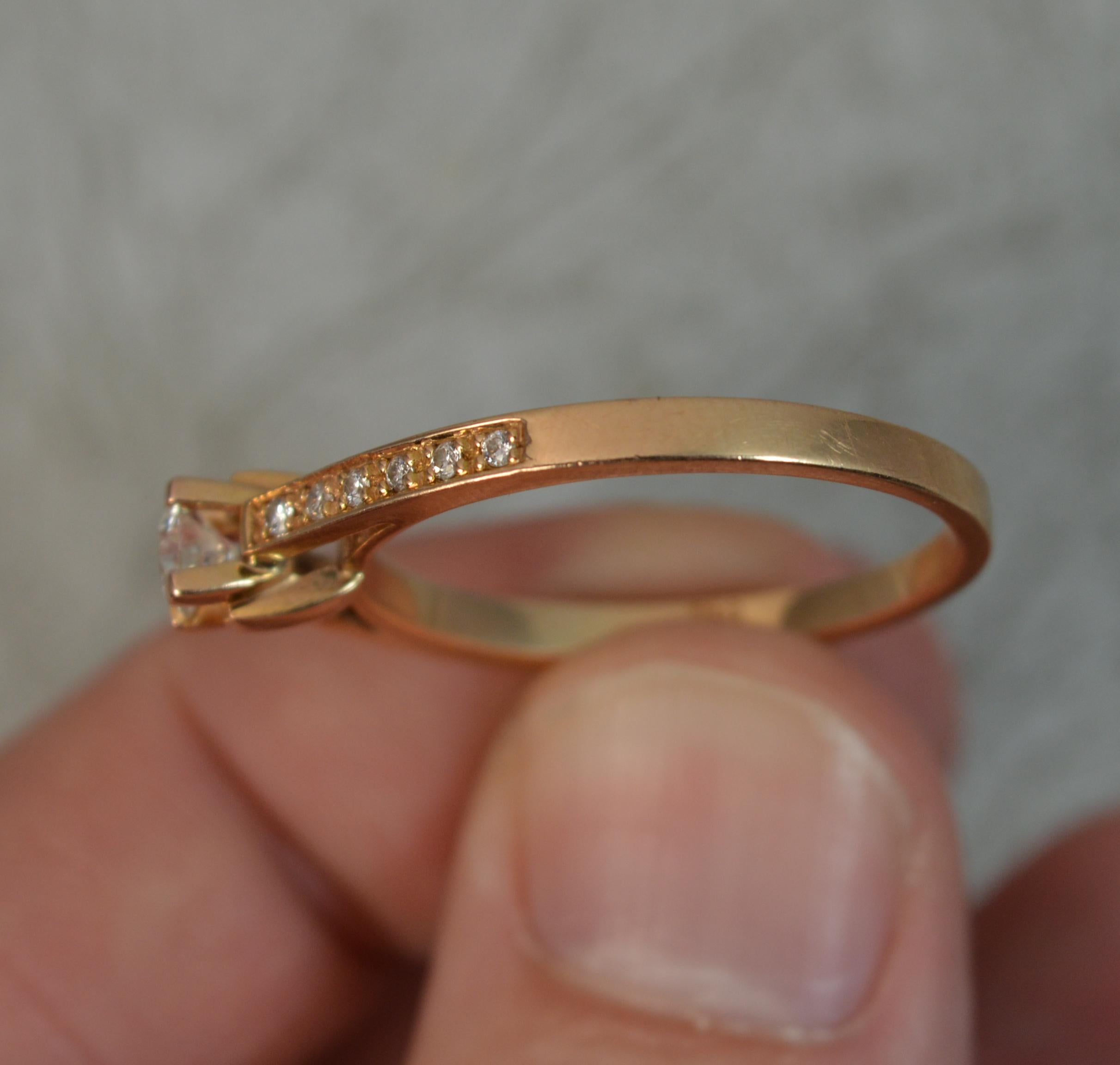 Round Cut 18 Rose Carat Gold and VVS 0.4 Carat Diamond Engagement Ring