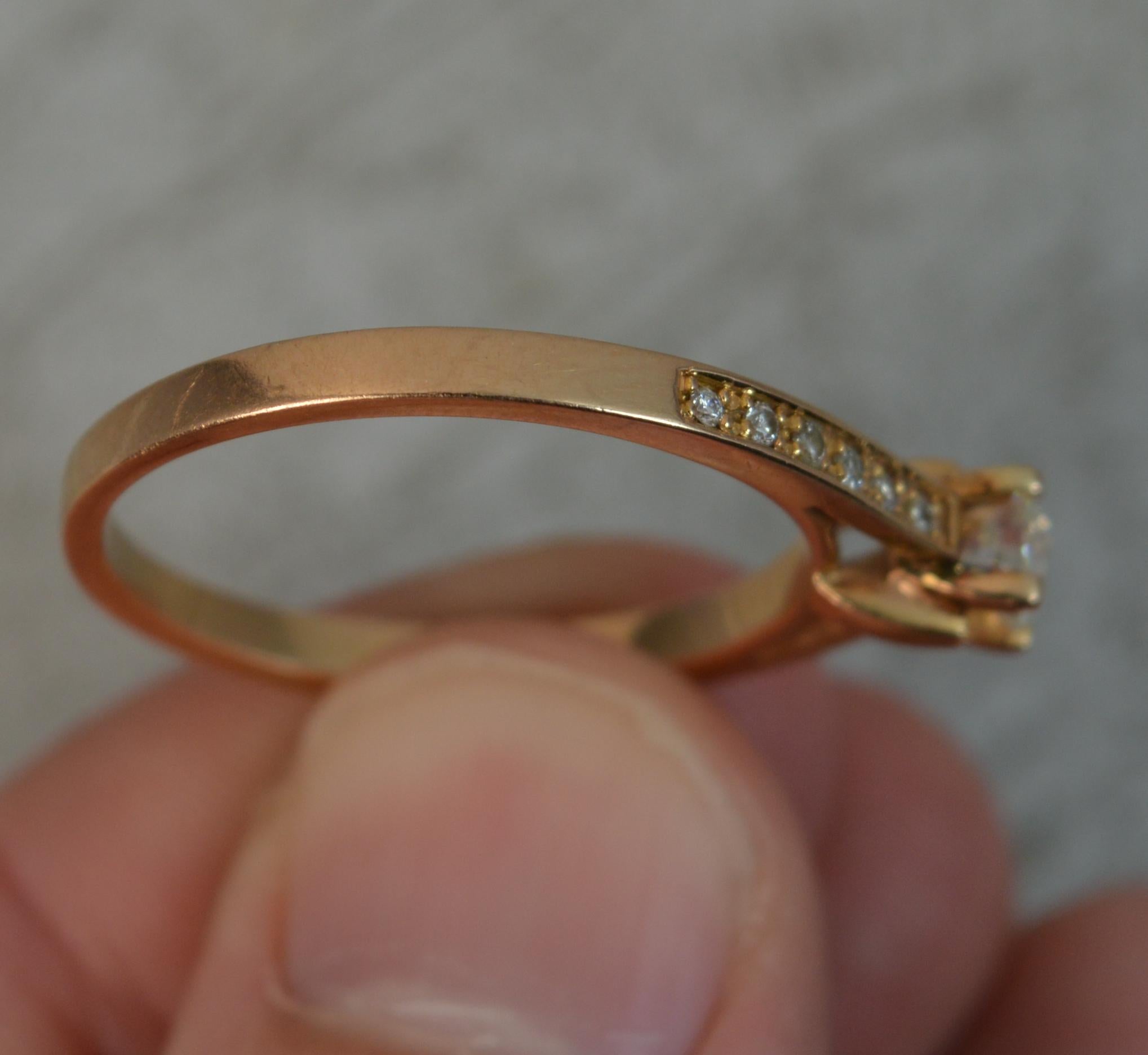 Women's 18 Rose Carat Gold and VVS 0.4 Carat Diamond Engagement Ring