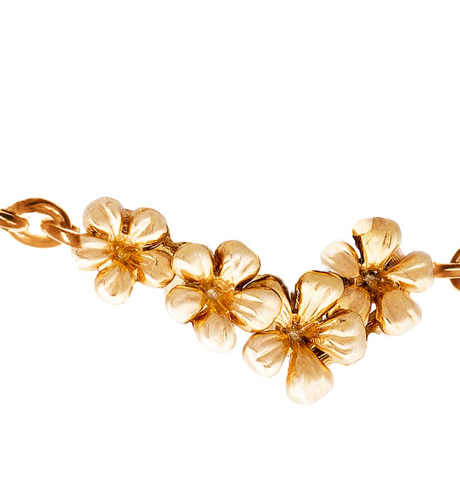 Modern Plum Blossom Contemporary Bracelet in Rose Gold with Diamonds by Artist For Sale