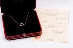 Cartier Love 18 Round Brilliant Cut Diamonds 0.22 Carat Double Ring Necklace