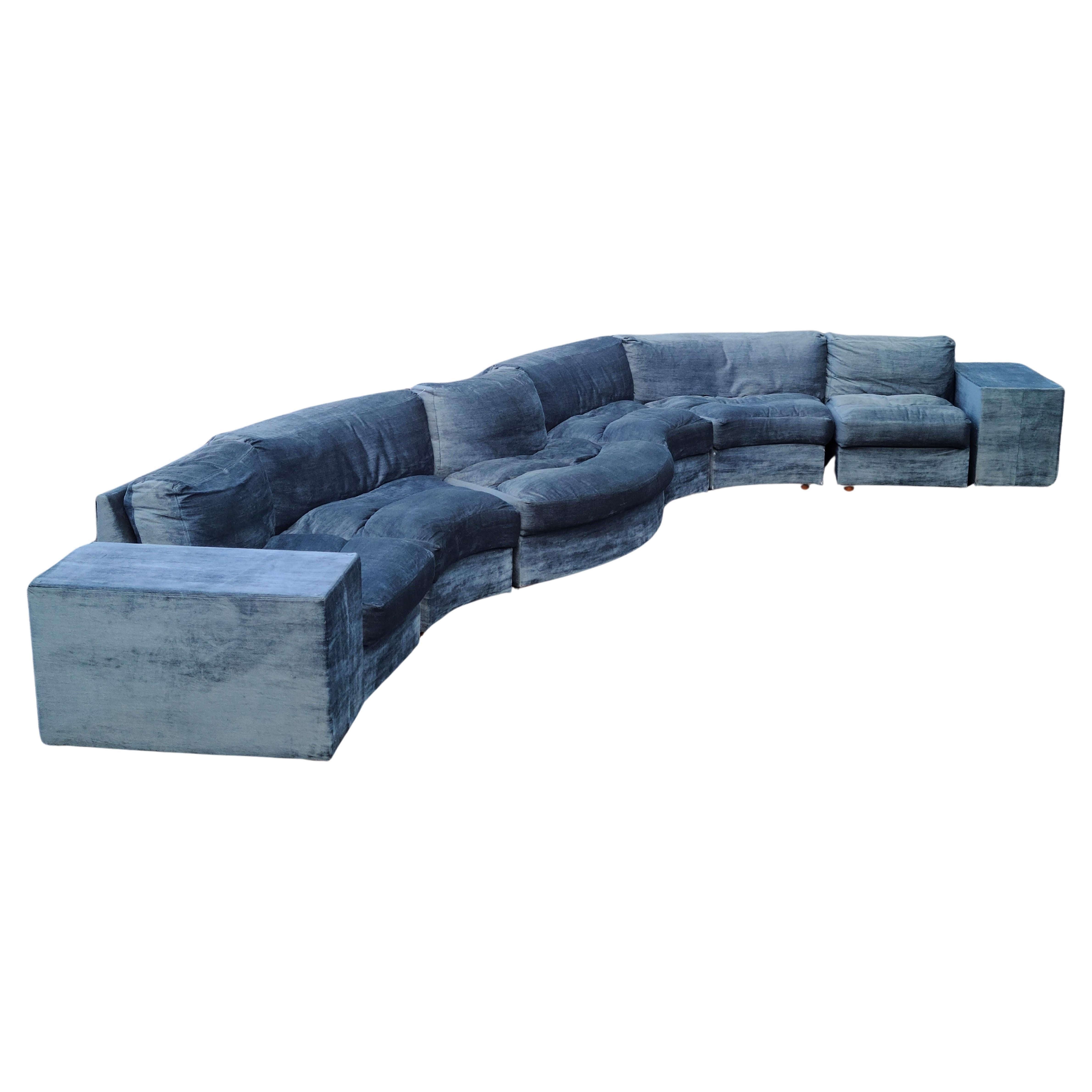 18' Serpentine Sectional Sofa Englander's in the Style of Milo Baughman 5