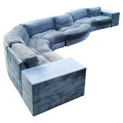 18' Serpentine Sectional Sofa Englander's in the Style of Milo Baughman