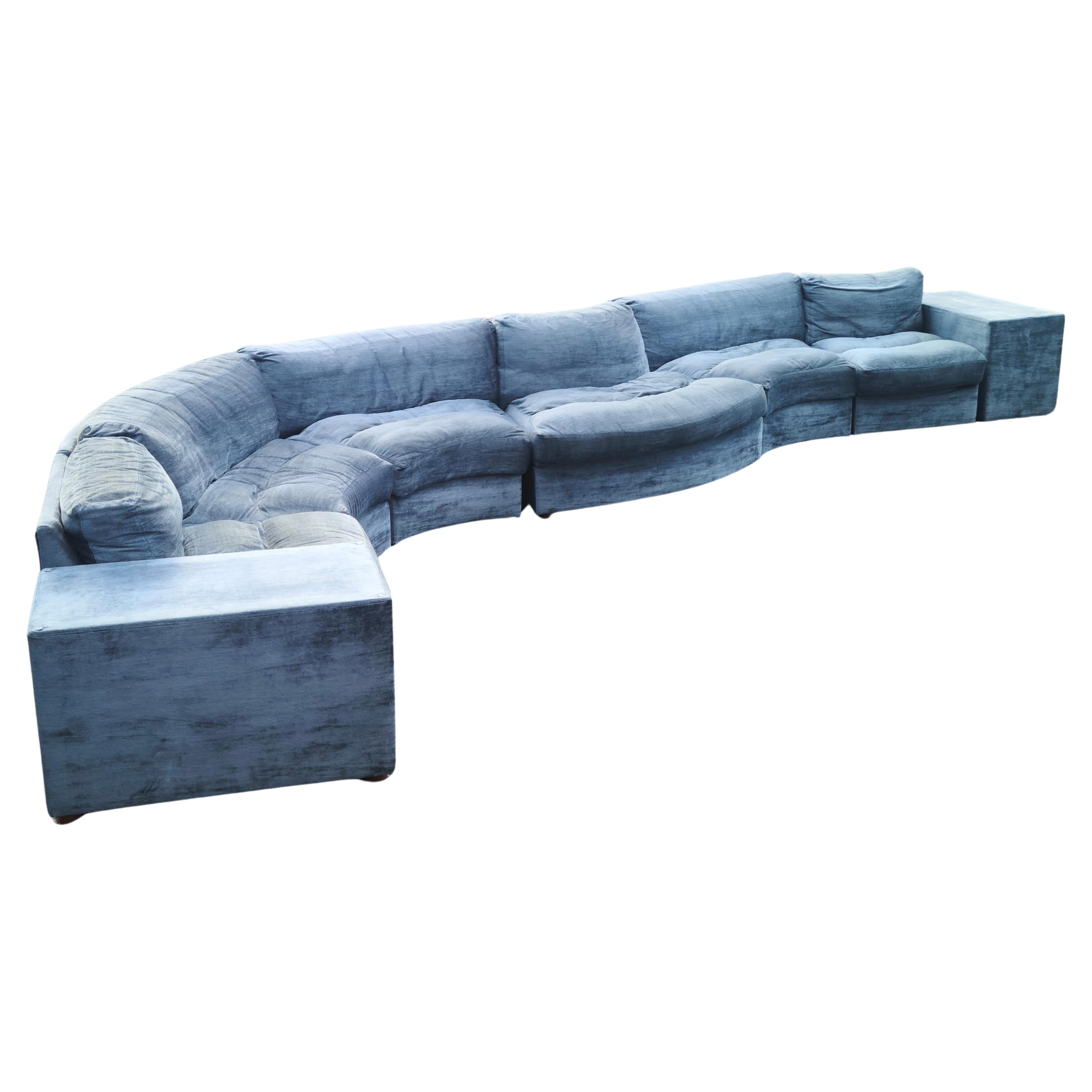 18' Serpentine Sectional Sofa Englander's in the Style of Milo Baughman In Good Condition In Fraser, MI