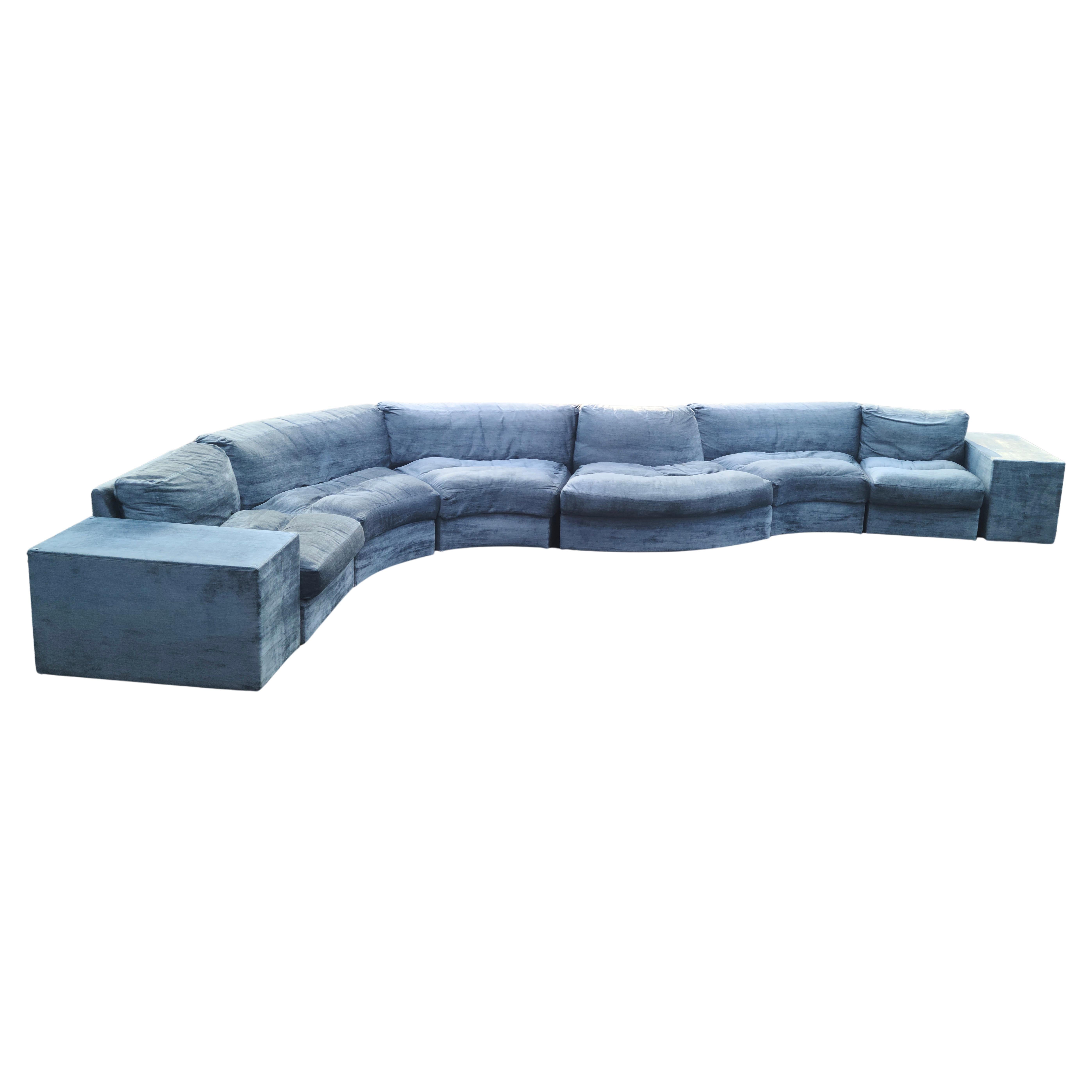 Late 20th Century 18' Serpentine Sectional Sofa Englander's in the Style of Milo Baughman